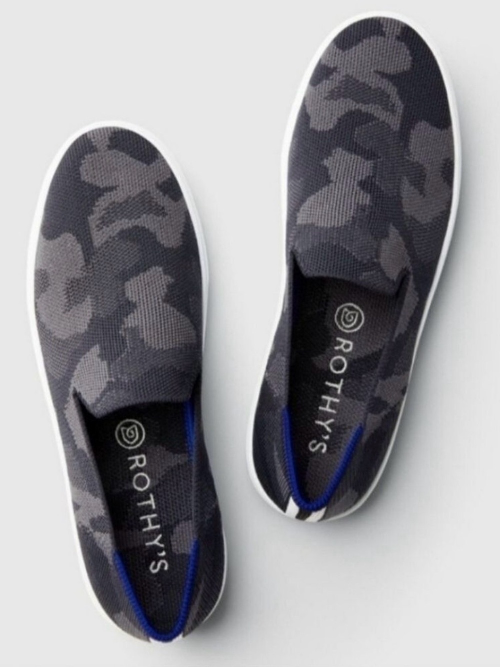 Rothy’s ‘The Original Slip-On Sneaker’ in “Gray Camo” Print Women’s Size 8